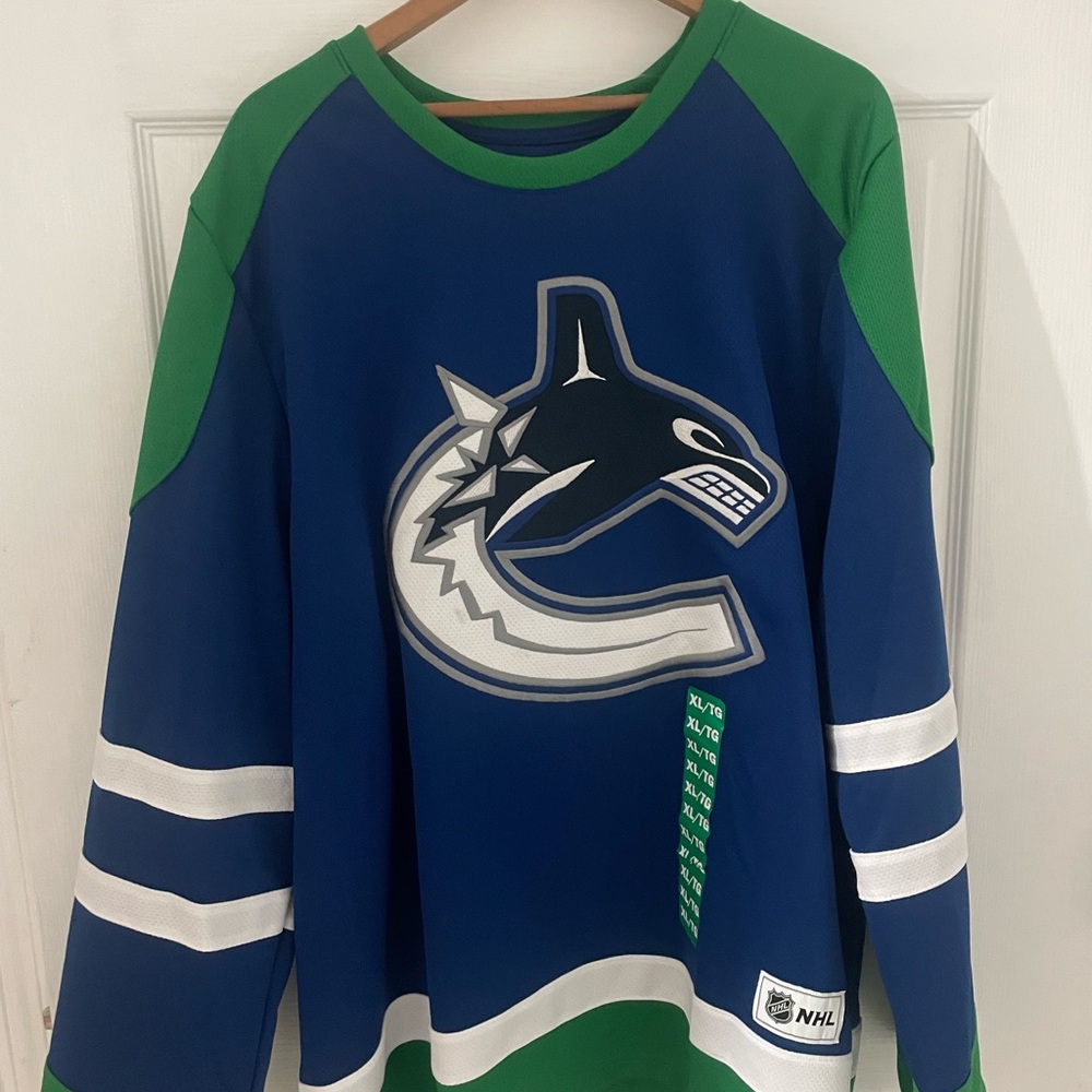 NHL Vancouver Canucks Blue and Green Team Jersey